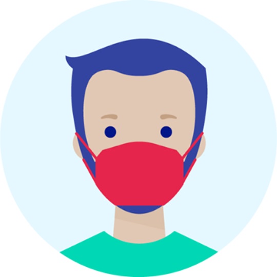 Illustration of a person wearing a non-medical mask.