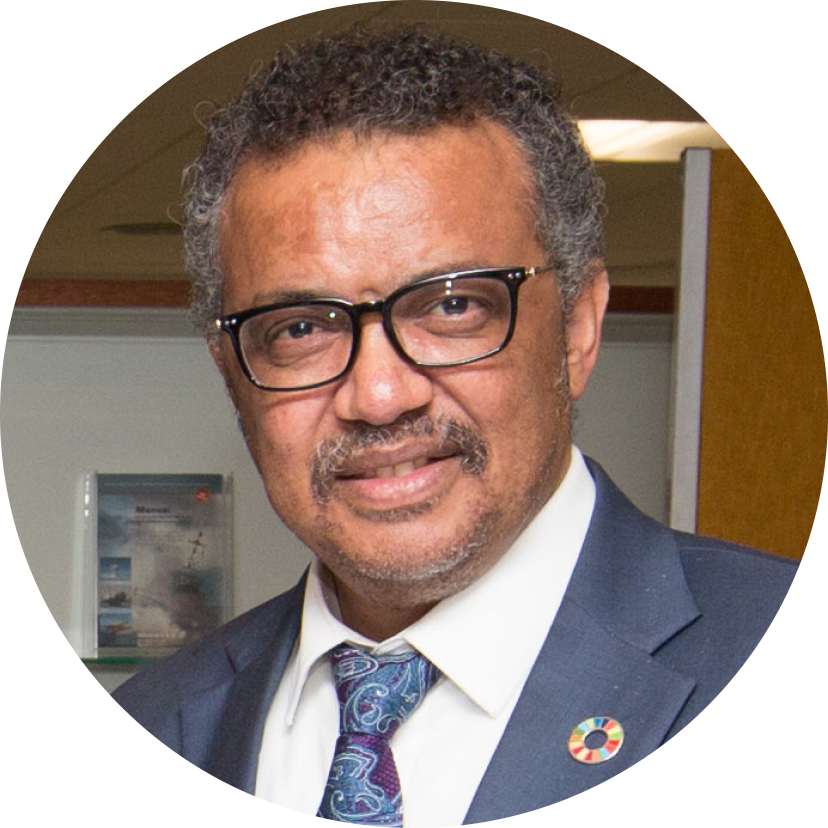 Protrait picture of Tedros Adhanom Ghebreyesus.