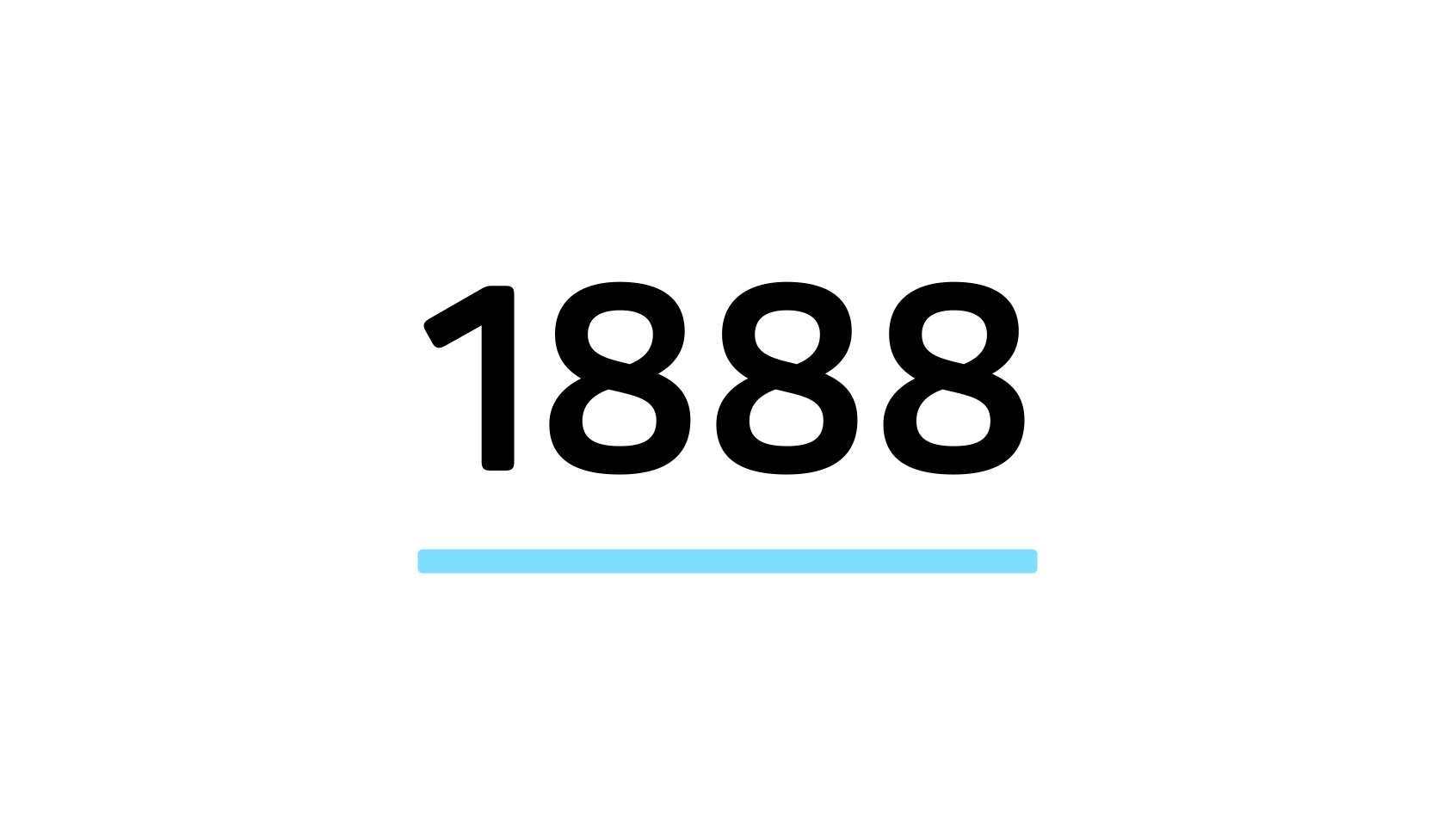 Illustration of the number 1888 in black on a white background.