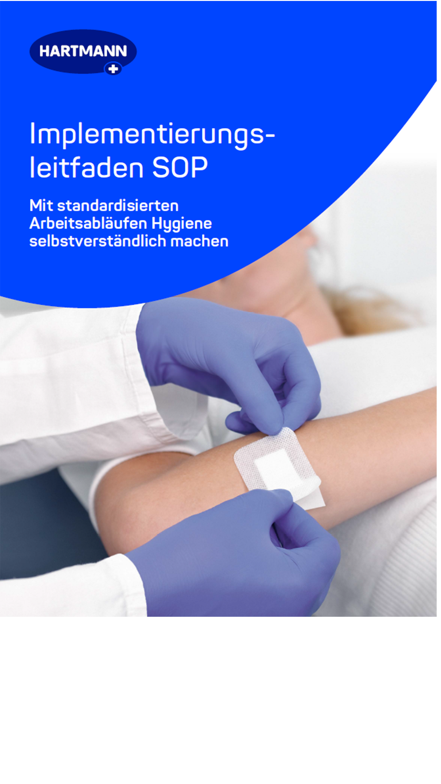 Medical professional applying a sterile bandage to a patient's arm, emphasizing hygiene and standardized procedures.