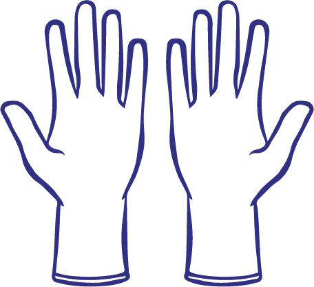 Illustration of two medical gloves