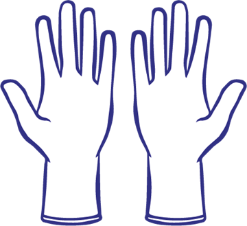 Illustration of two medical gloves