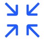 Icon with four blue arrows pointing to the center, forming a white medical cross