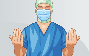 Illustration of a human drying their hands