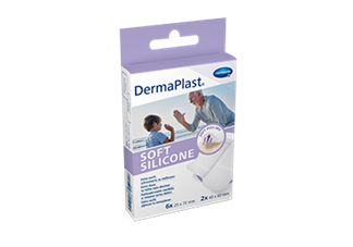 Soft plasters with silicone adhesive for particularly gentle wound protection