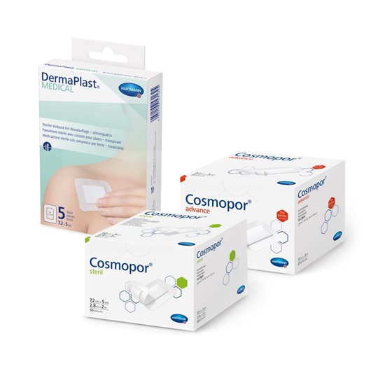 Packshot Cosmopor steril und DermaPlast Medical