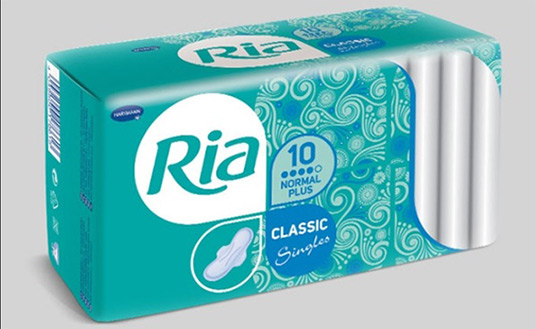 Moderní balení menstruačních vložek je jedním z mnoha rysů dámské hygieny značky RIA