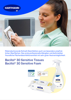 Bacillol 30 Sensitive Foam Tissues Factsheet-Titelseite