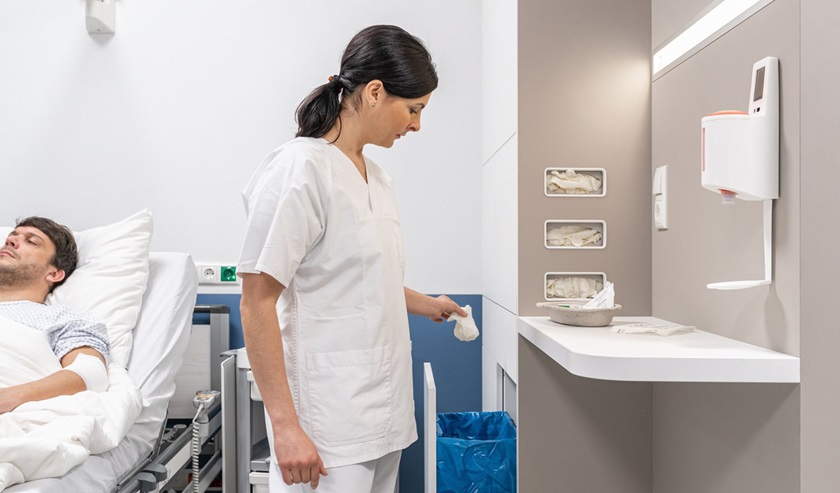 Nurse’s work station promotes infection prevention by design