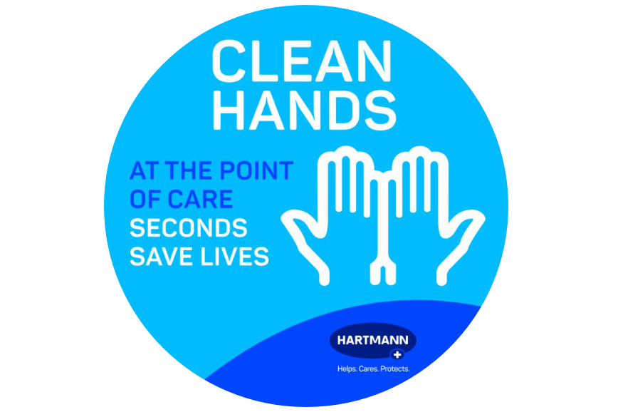 Point-of-care sticker from HARTMANN for International Hand Hygiene Day
