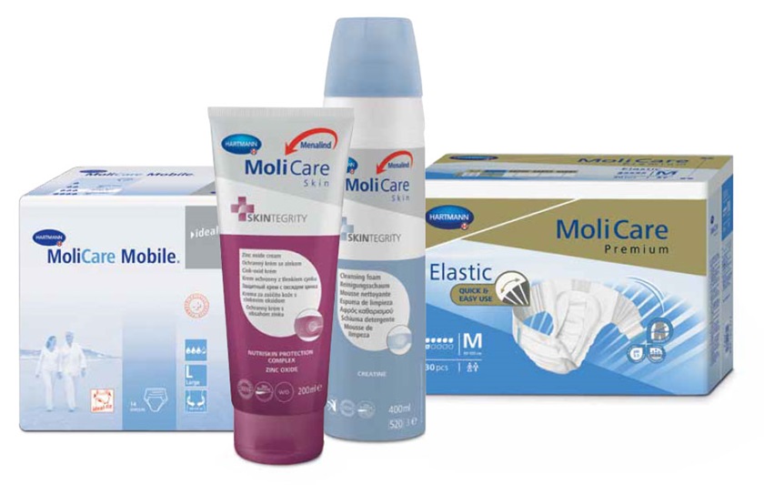 Absorpční pomůcky MoliCare Elastic a MoliCare Mobile spolu s kosmetikou MoliCare Skin pomáhají v péči o imobilní pacienty. Současně zásadně usnadňují práci zdravotníků a pomocného personálu.