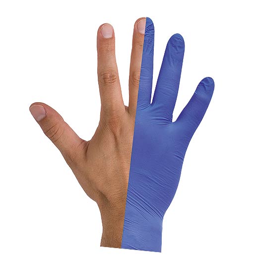Bild einer Hand mit Handschuhen