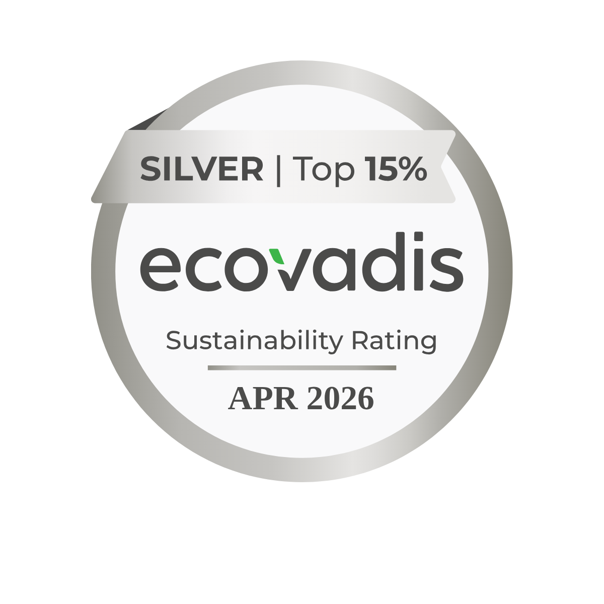 Abbildung der EcoVadis Silber Medaille 2026