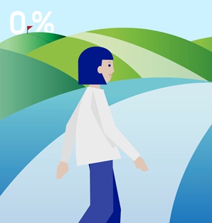 Illustration Frau vor einem Berg