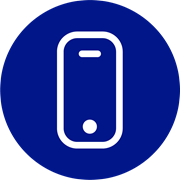  blaues rundes Icon mit Pictogramm für Nachbestellung