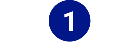 Icon rund blau: Zahl 1