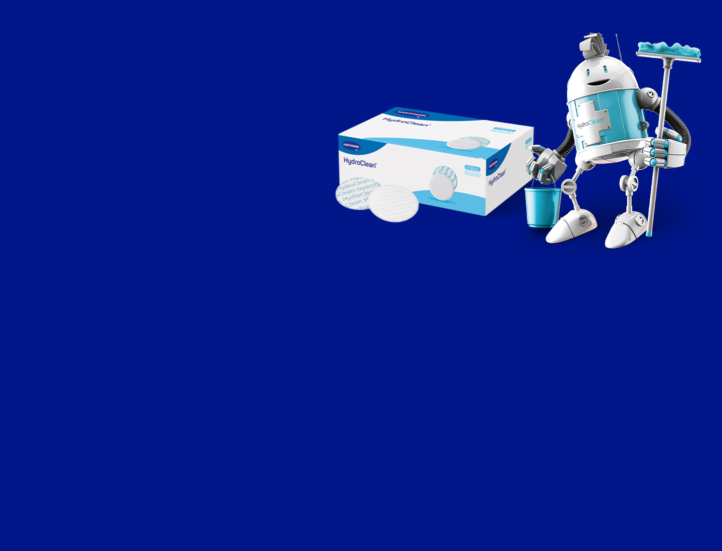 Hydroclean Packshot mit Saubermacher-Roboter