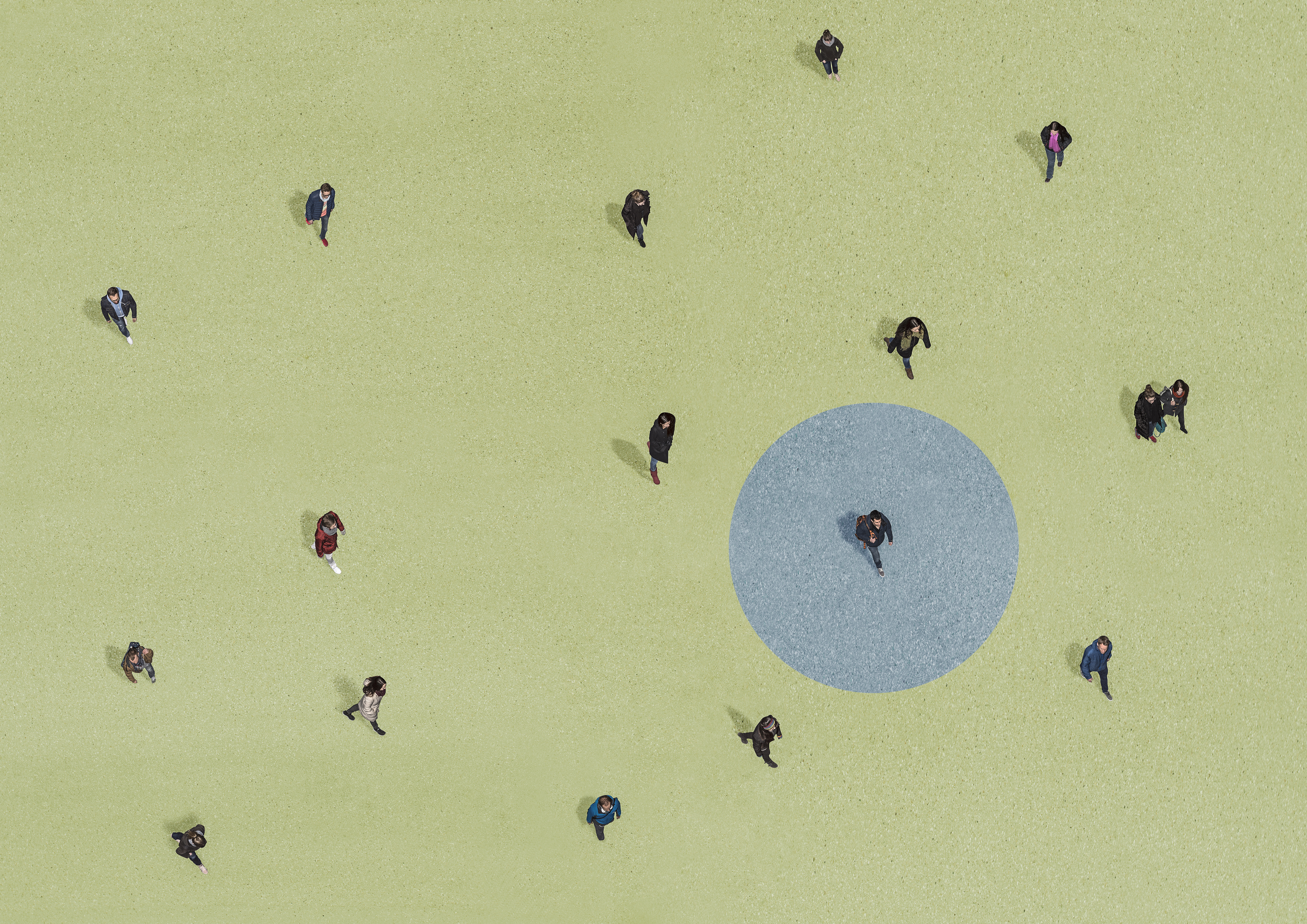 People keeping physical distance
