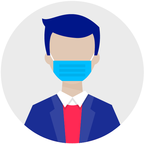 Icon person with mask