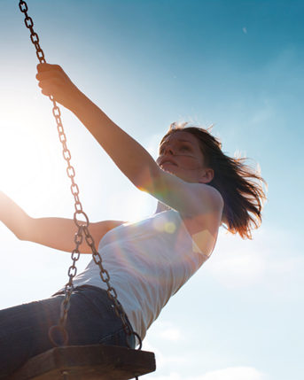 Woman on swing