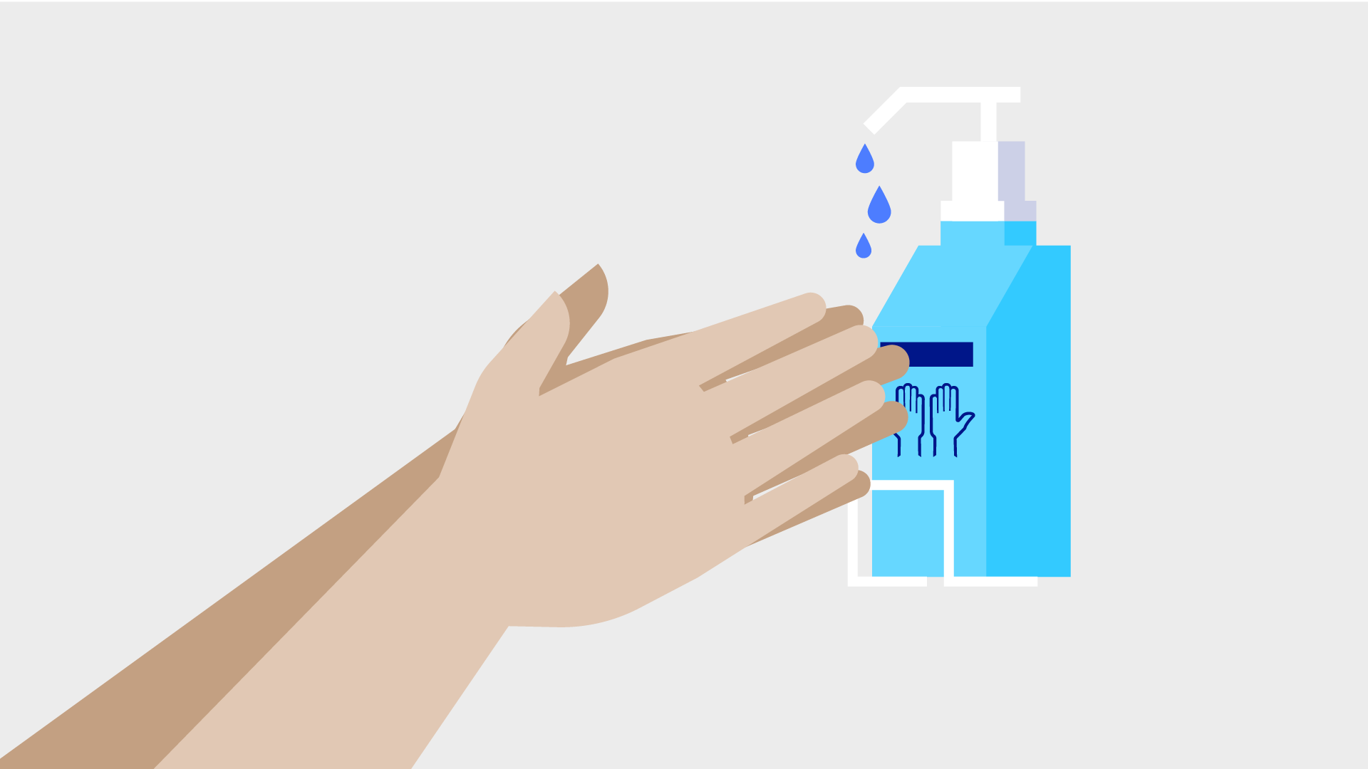 Illustration of hand antisepsis step before operating a patient.