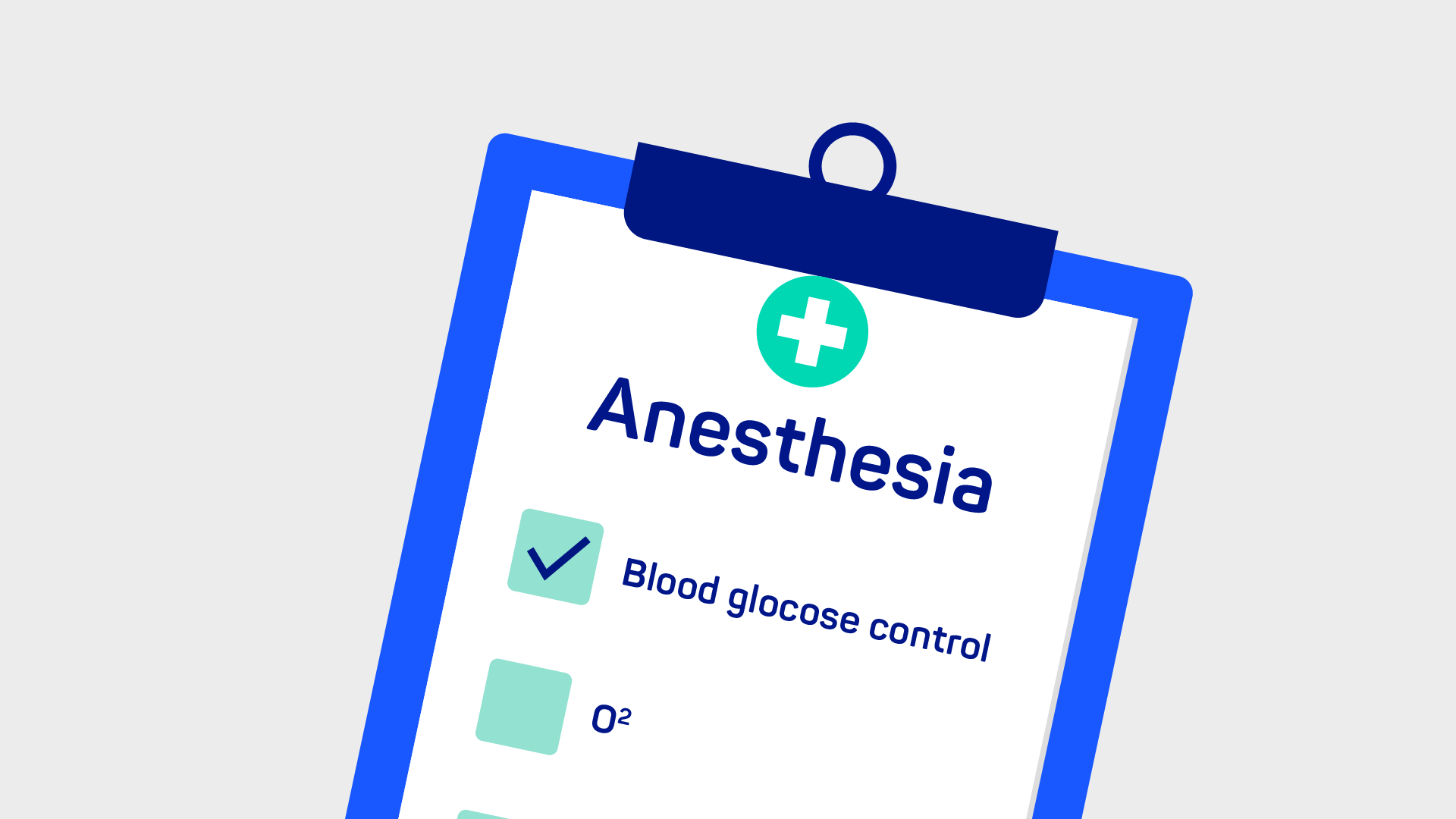 Illustration of a list with recommendations while applying anesthesia 