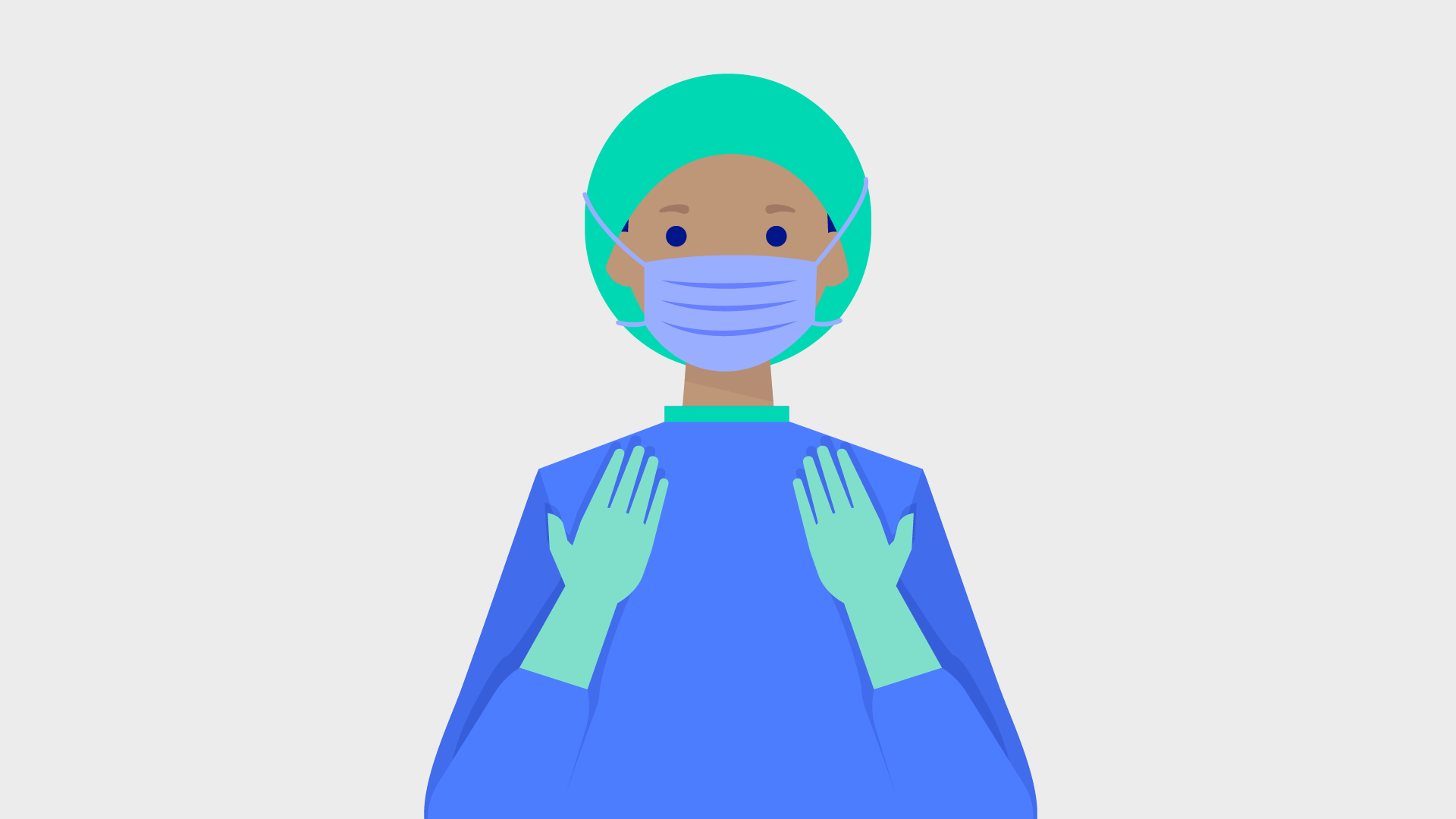 Illustration of a doctor wearing surgery attire