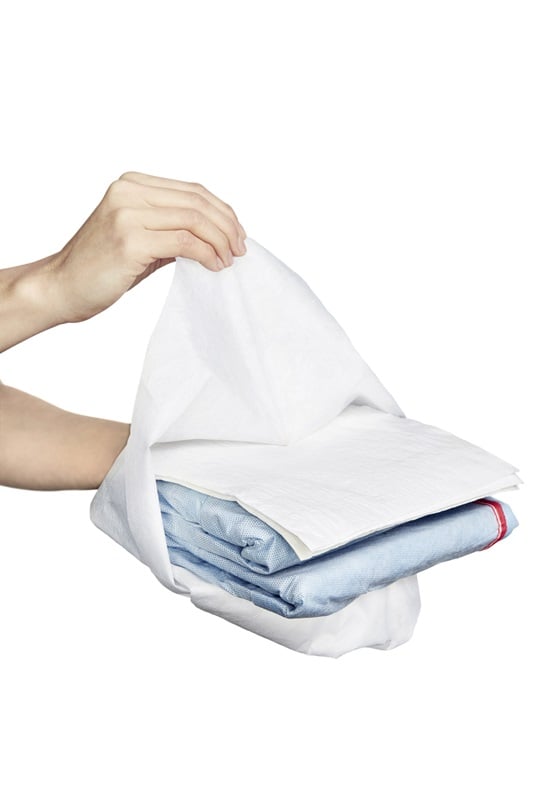 folded surgical gown